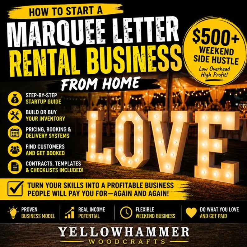 Ebook - How to Start A Marquee Letter Rental Side Hustle from Home